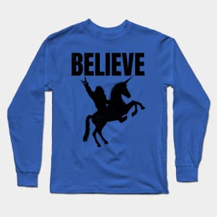 Bigfoot Riding A Unicorn Long Sleeve T-Shirt